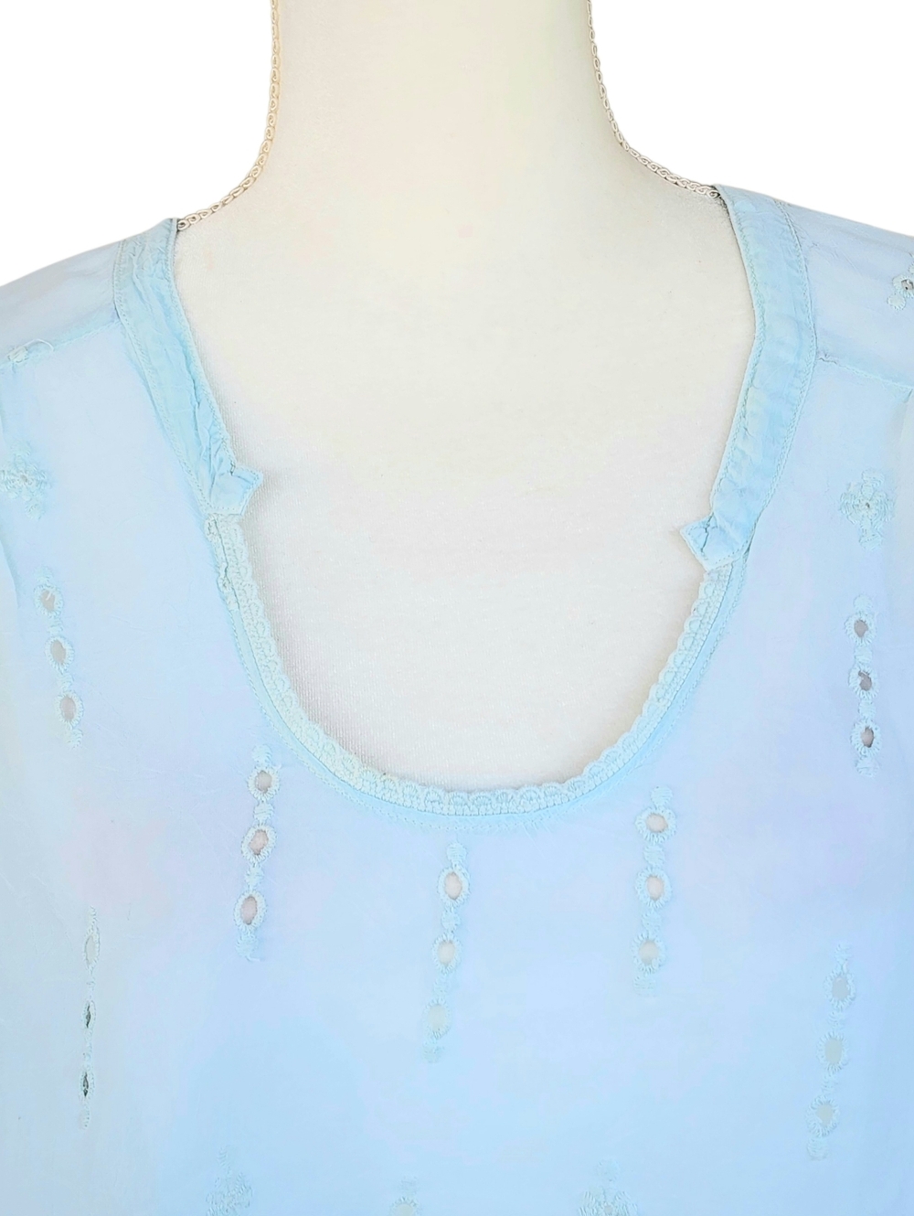 Johnny Was Embroidered Tunic in Light Blue - Picture 6 of 12